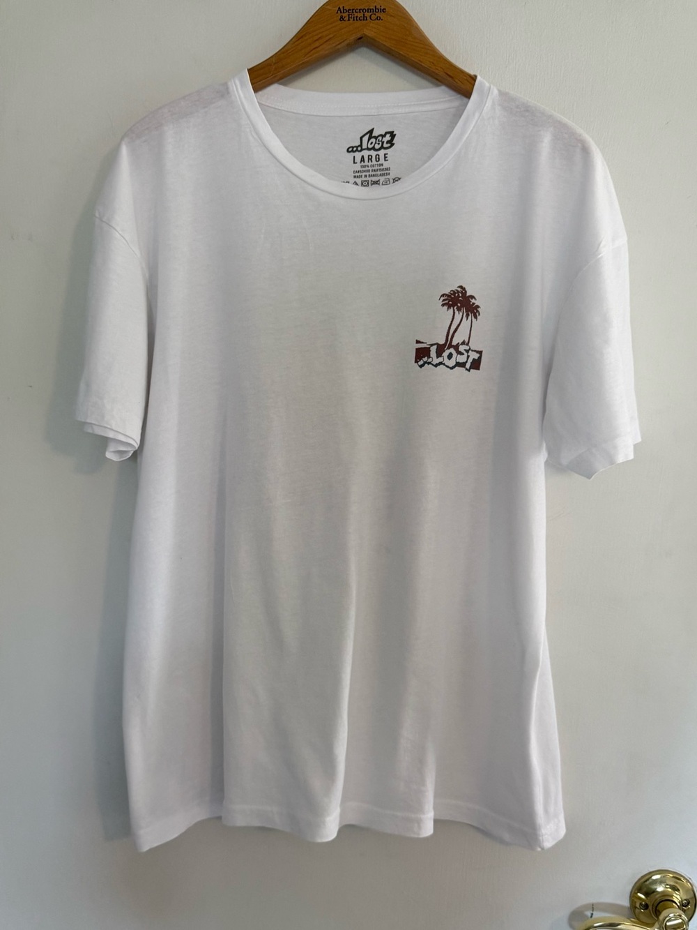 Lost White Short Sleeve Graphic Design Tee